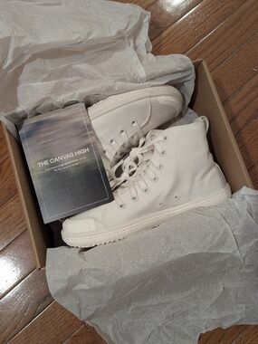 Tolos Canvas High-Top Sneakers in Off-White Cream